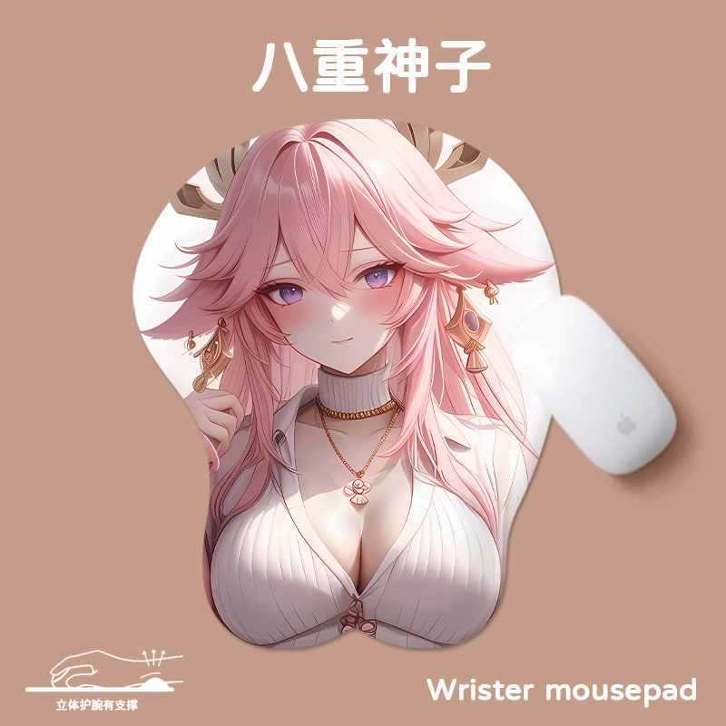 Novo Yae Shenzi Silicone almofada de pulso Oversized meninos casa Mouse pad D tridimensional Anime abstinência almofada2
