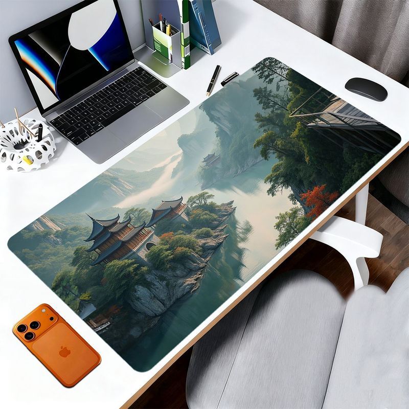 Jogo Mouse Pad Oversized computador Anime teclado engrossado antiderrapante dormitório escritório Notebook mesa tapete c