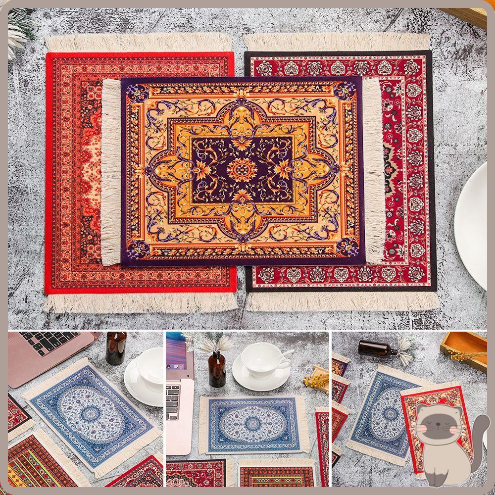 1pc Mousepad Jogo Etangular De Rato De Mesa Bases De Água Duráveis Decoração Tapete Persa Estilo Rug