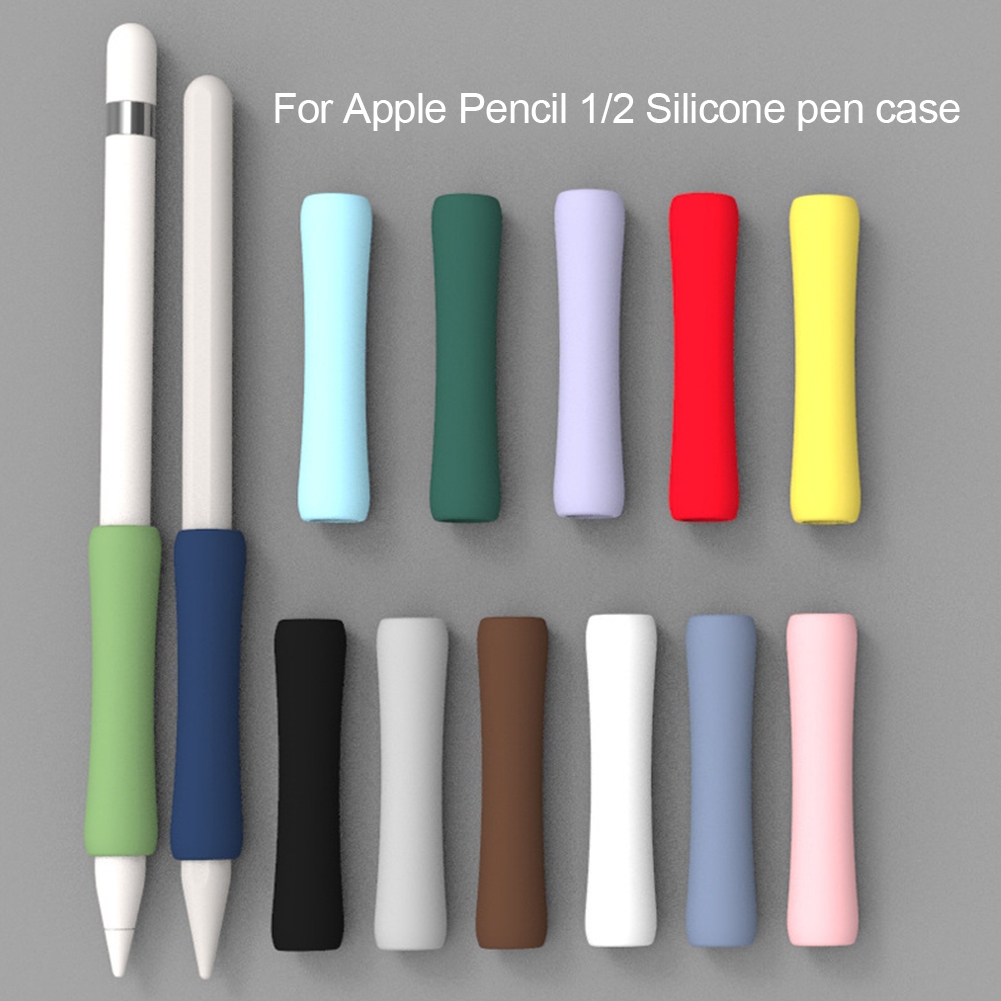 1pcs Soft Silicone Grip Case Cover For Apple Pencil 1 2 Accessory Anti-scratch Touch Pen Holder