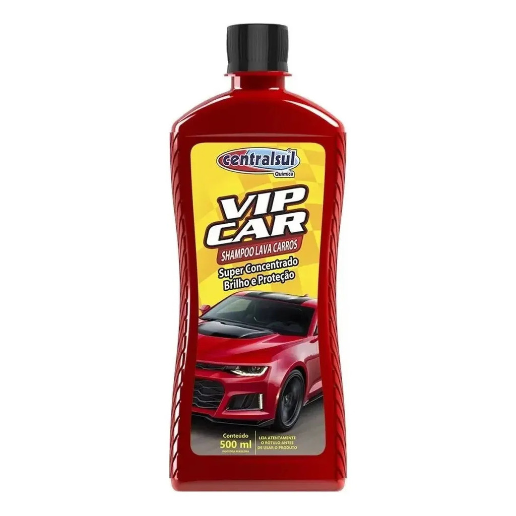 Shampoo Líquido Centralsul Vip Car 500ml Lava Carros Concentrado