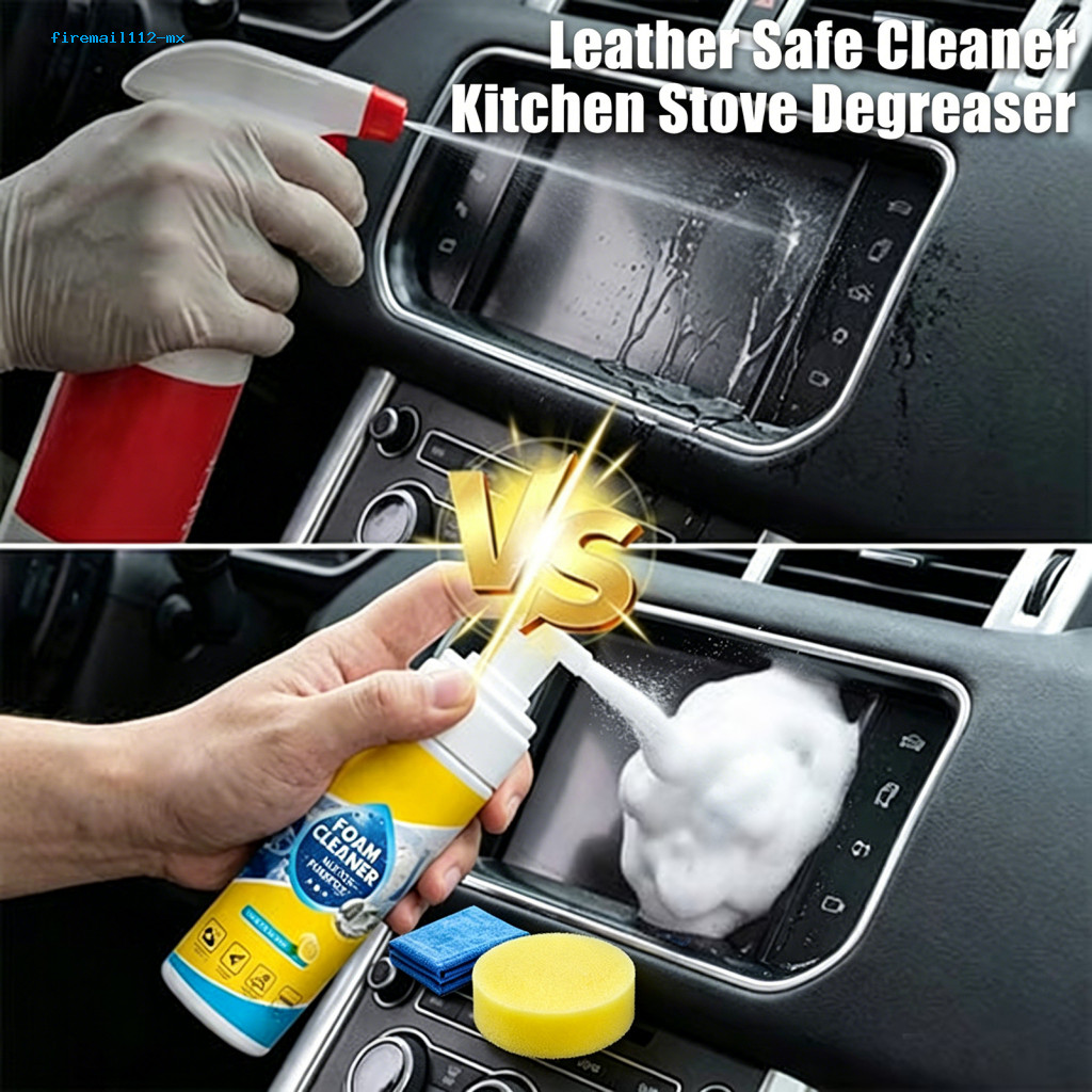 Sofa Fabric Cleaner Foam All-purpose Multifunctional Spray with Sponge Towel – Rinse-free for Car Kitchen Grease Bathr