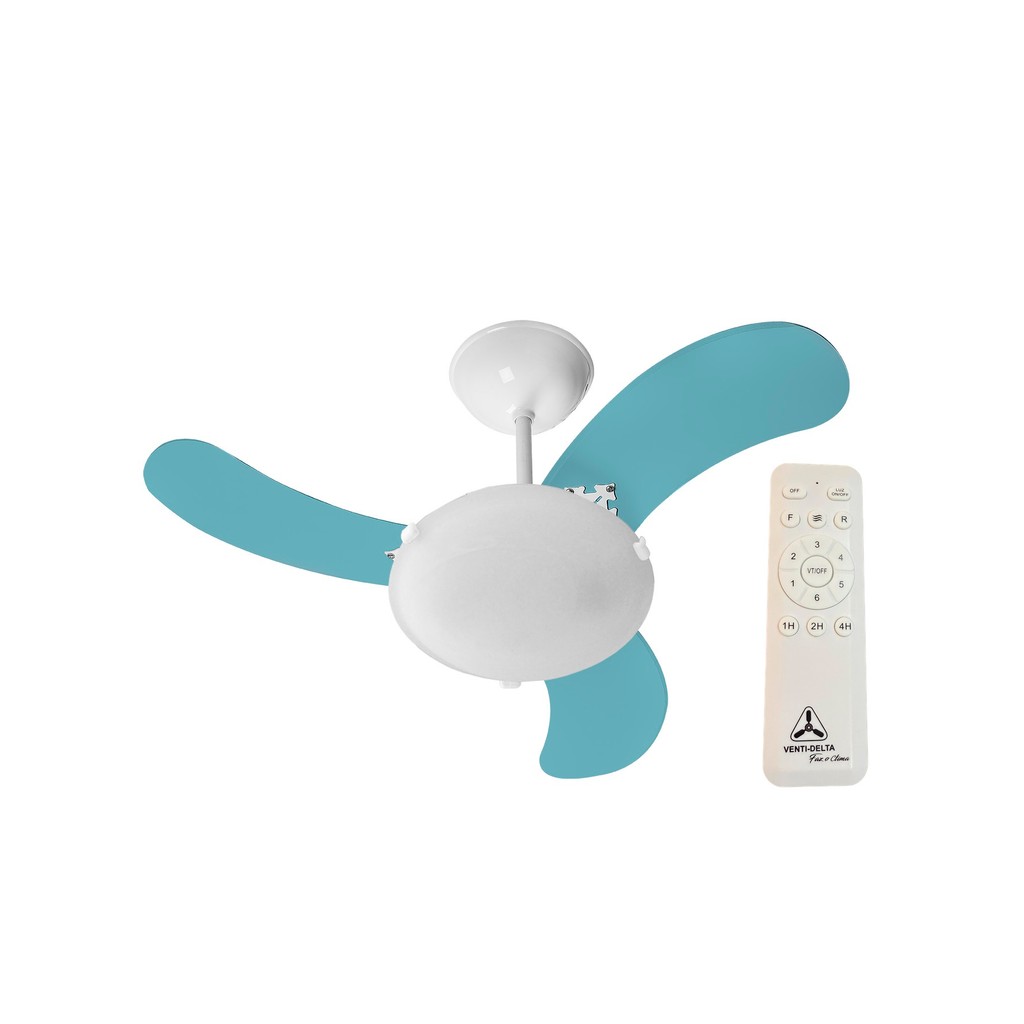 Ventilador de Teto Venti-Delta Inverter Space Branco 3 Pás Azul Bivolt