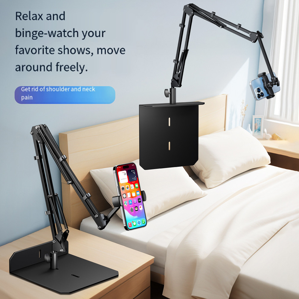 Suporte Dobrável Para Tablet Celular Cama , Sofá , Desktop 360 ° De Braçadeira De Braço De Metal Giratório Dispositivos