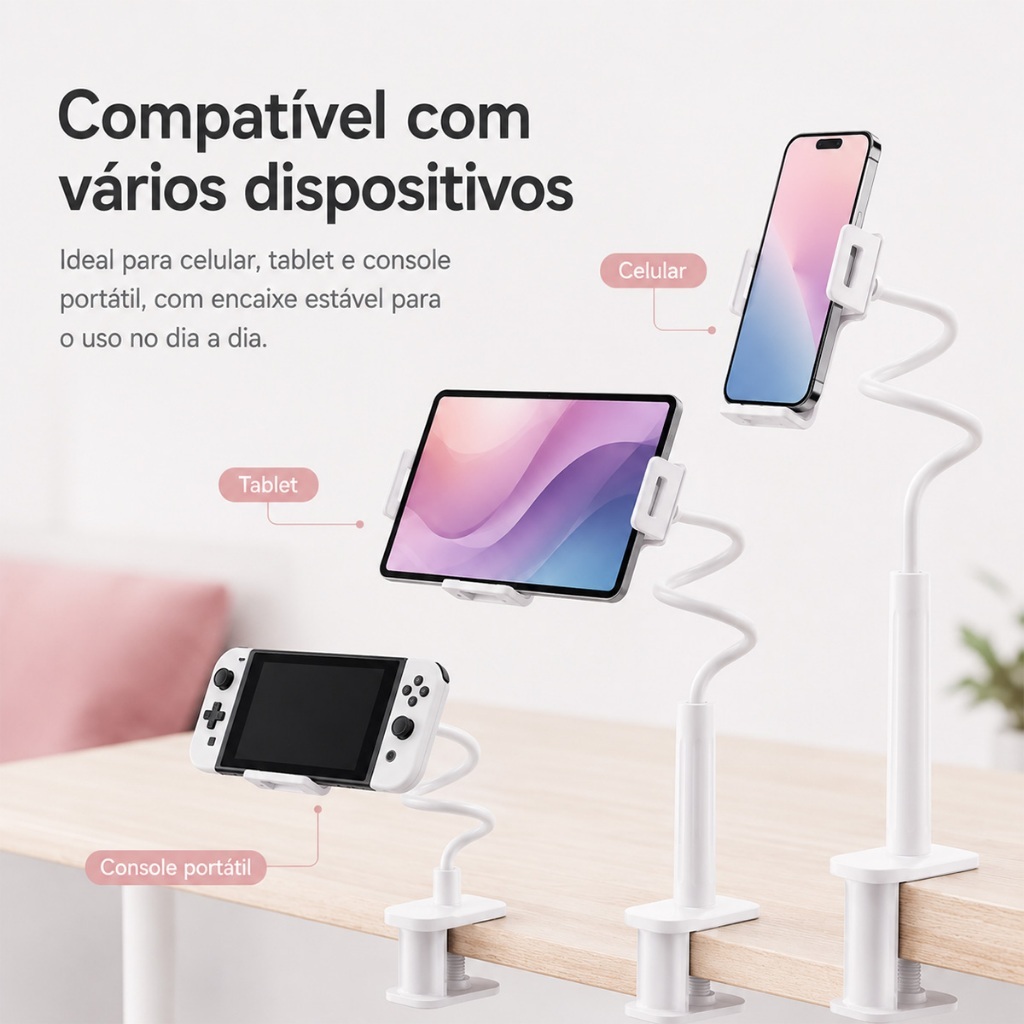 Suporte flexível preguiçoso 360° adequado para celular/tablet Desktop Suporte Para Pescoço De Ganso