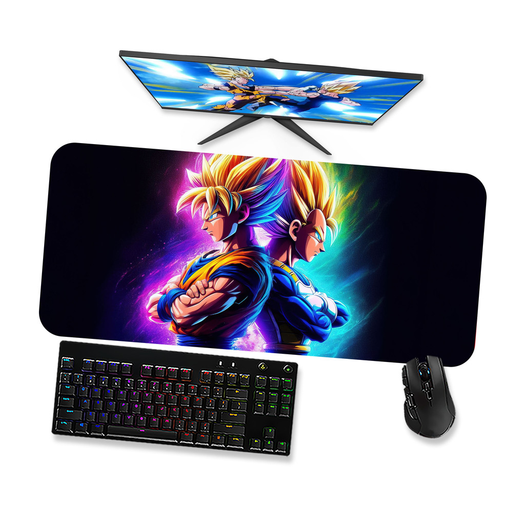 Mouse Pad Gamer Grande  Dragon Ball Goku e Vegeta 1  90x40 80x40 60x40 70x30 45x40