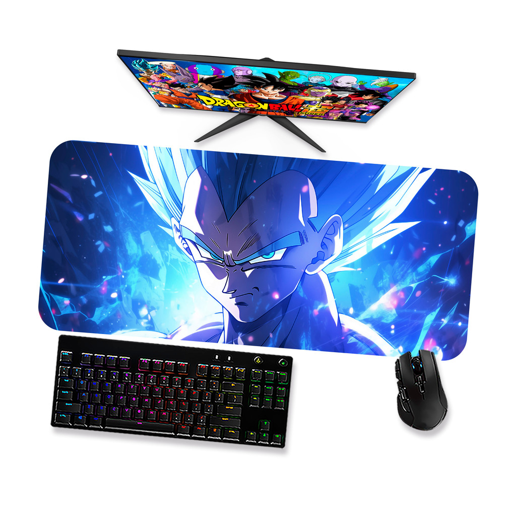 Mouse Pad Gamer Grande  DRAGON BALL VEGETA SAIYAJIN BLUE 2  90x40 80x40 60x40 70x30 45x40