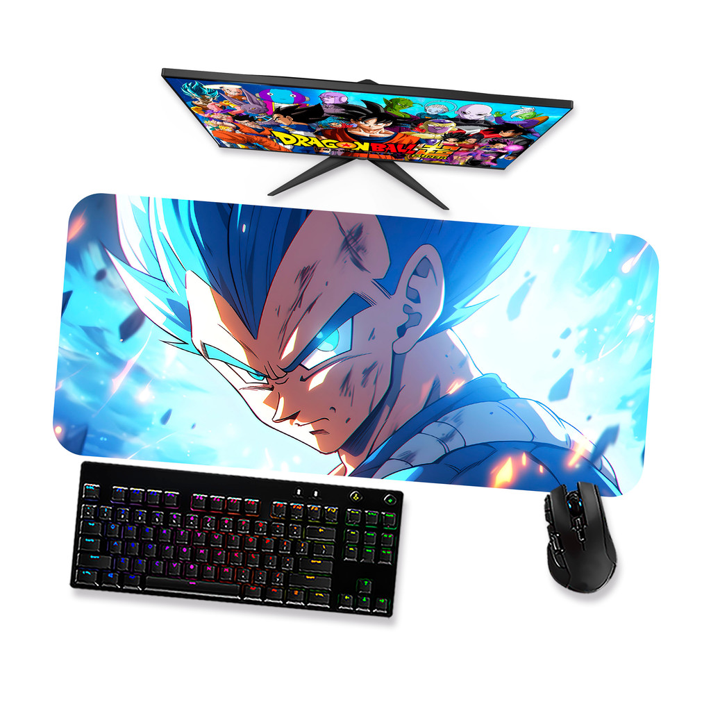 Mouse Pad Gamer Grande  DRAGON BALL VEGETA SAIYAJIN BLUE 1  90x40 80x40 60x40 70x30 45x40