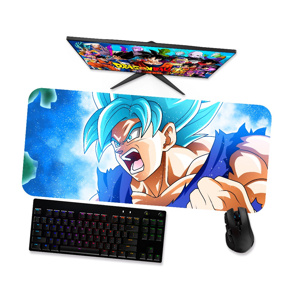 Mouse Pad Gamer Grande Dragon Ball Goku Blue 1 90x40 80x40 60x40 70x30 45x40