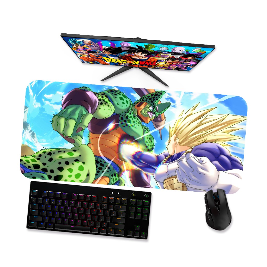 Mouse Pad Gamer Grande Dragon Ball Vegeta Saiyajin VS Cell 1 90x40 80x40 60x40 70x30 45x40