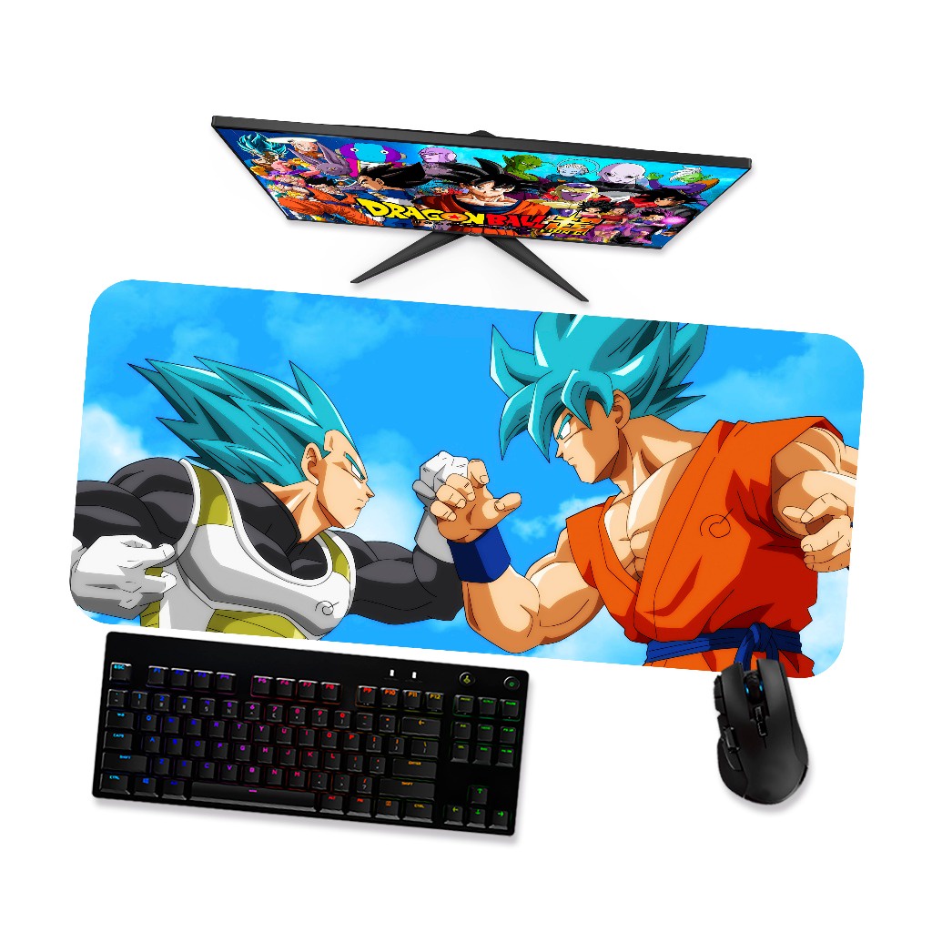 Mouse Pad Gamer Grande Dragon Ball Goku Blue VS Vegeta blue 1 90x40 80x40 60x40 70x30 45x40