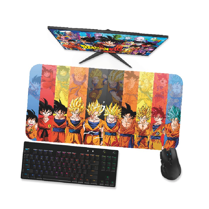 Mouse Pad Gamer Grande  DRAGON BALL GOKU SUPER SAIYAJIN TRANSFORMAÇÕES 2  90x40 80x40 60x40 70x30 45x40
