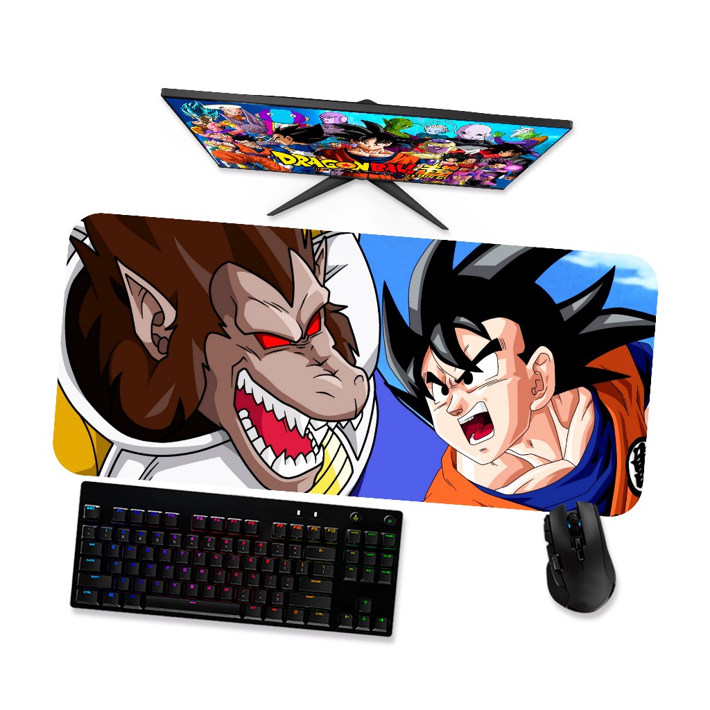 Mouse Pad Gamer Grande Dragon Ball Goku VS Vegeta Oozaro 1 90x40 80x40 60x40 70x30 45x40
