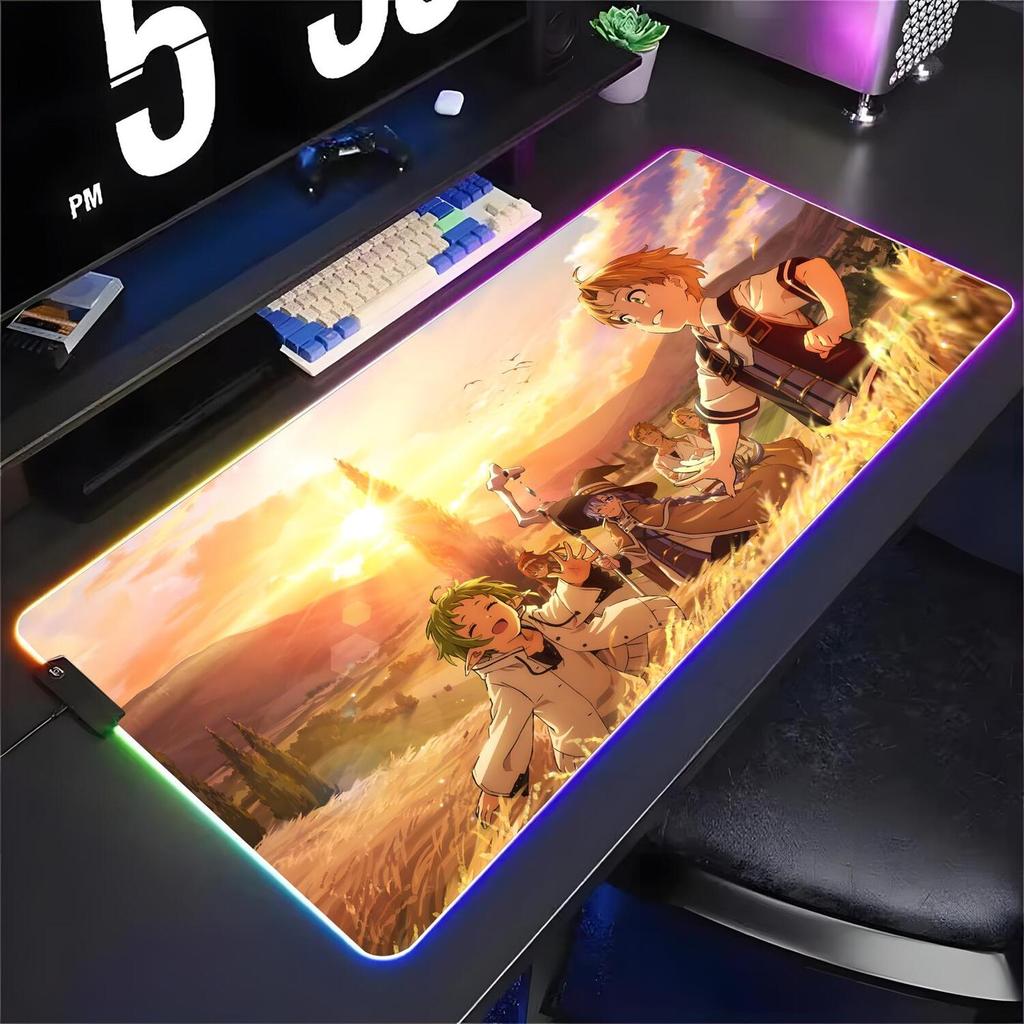 Mushoku Tensei Mouse Pad XXL RGB Gaming Grande Mousepad Teclado Gamer Portátil Tapete De Mesa RGBMouse Esteiras