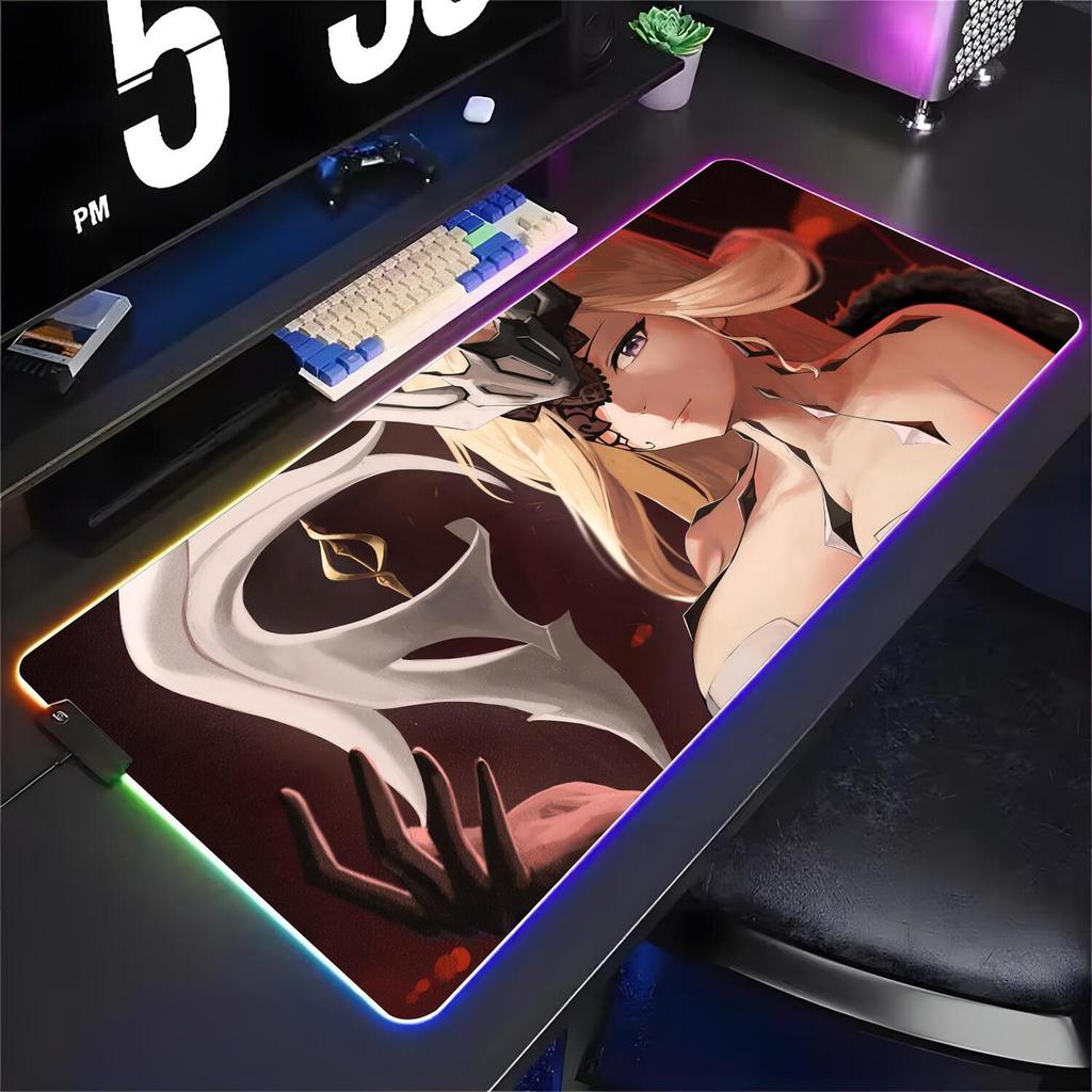 Genshin Impacto La Sinalora XXL RGB Gaming Mouse Pad Grande Mousepad Teclado Gamer Portátil Tapete De Mesa RGBMouse Este