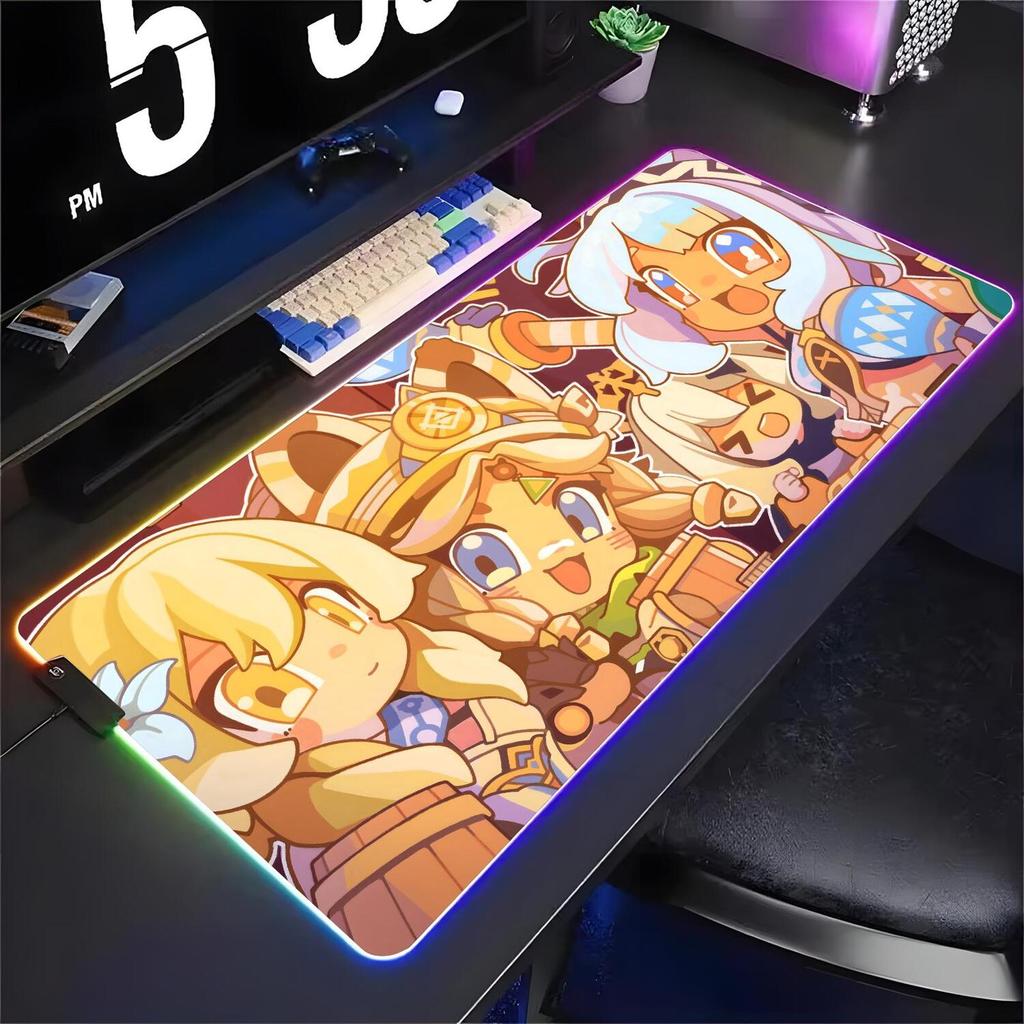Genshin Impacto Mualani XXL RGB Gaming Mouse Pad Grande Mousepad Teclado Gamer Portátil Tapete De Mesa RGBMouse Esteiras