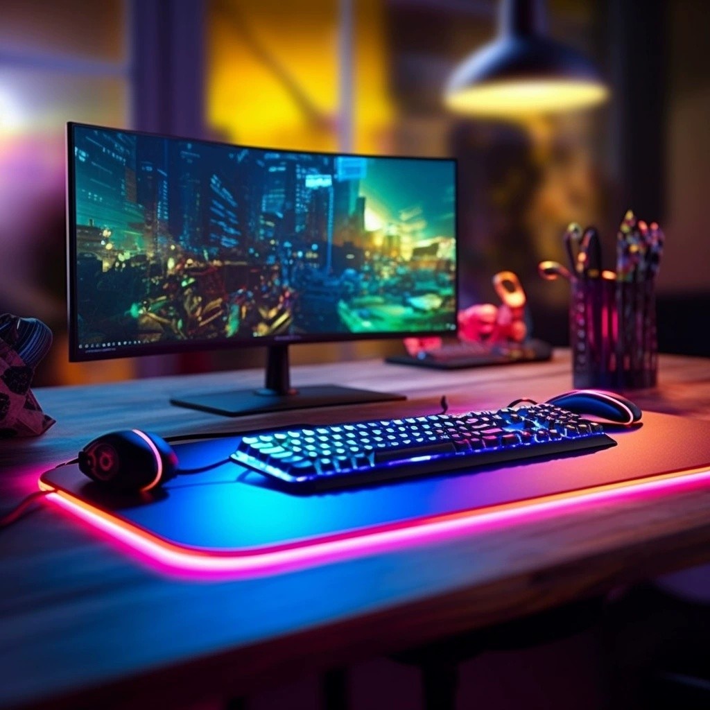 RGB Glowing Mouse Pad XXL Teclado De Suporte De Pulso À Prova D'água Para Jogos