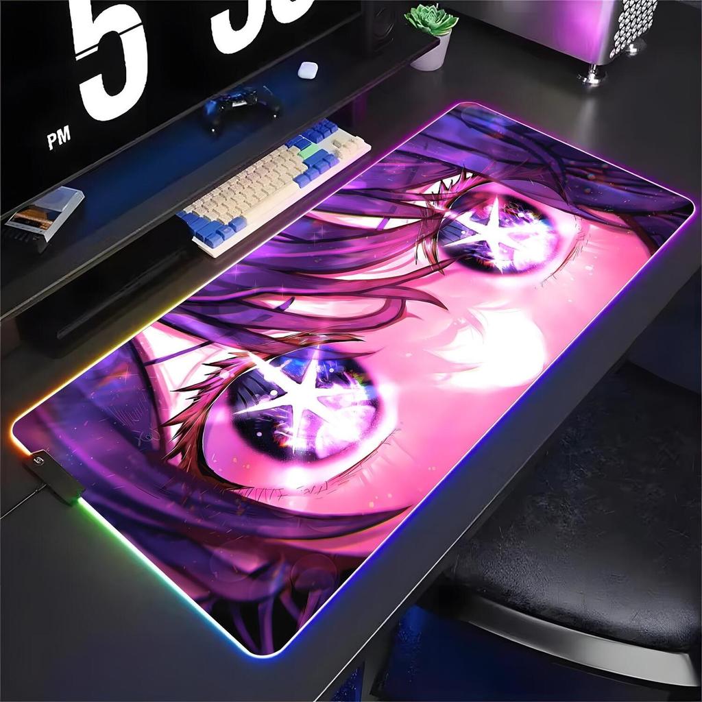 anime Oshi no Ko Mouse Pad XXL RGB Gaming Grande Mousepad Teclado Gamer Portátil Tapete De Mesa RGBMouse Esteiras