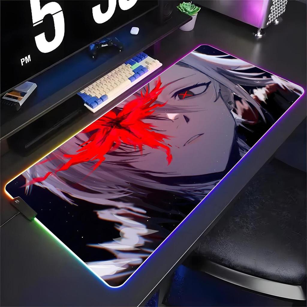 Genshin Impacto Arlecchino XXL RGB Gaming Mouse Pad Grande Mousepad Teclado Gamer Portátil Tapete De Mesa RGBMouse Estei
