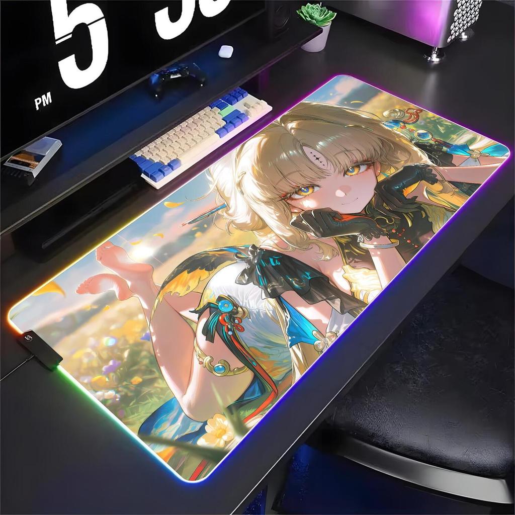 Wuthering Ondas Suisui XXL RGB Gaming Mouse Pad Grande Mousepad Teclado Gamer Portátil Tapete De Mesa RGBMouse Esteiras