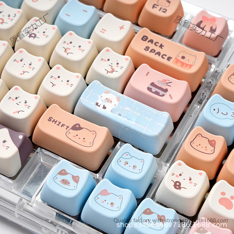Tema De Gato Sal Marinho MAO Profile Dye-Sub PBT Keycap Set 143-Key