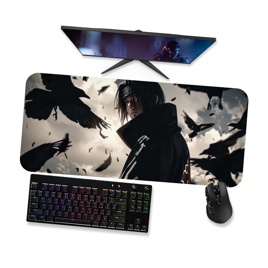 Mouse Pad Gamer Grande  Naruto Itachi 7  90x40 80x40 60x40 70x30 45x40