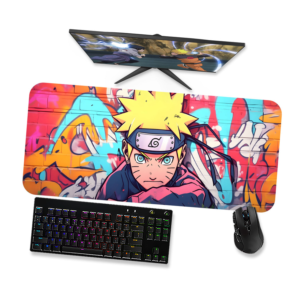 Mouse Pad Gamer Grande  Naruto Graffiti  90x40 80x40 60x40 70x30 45x40