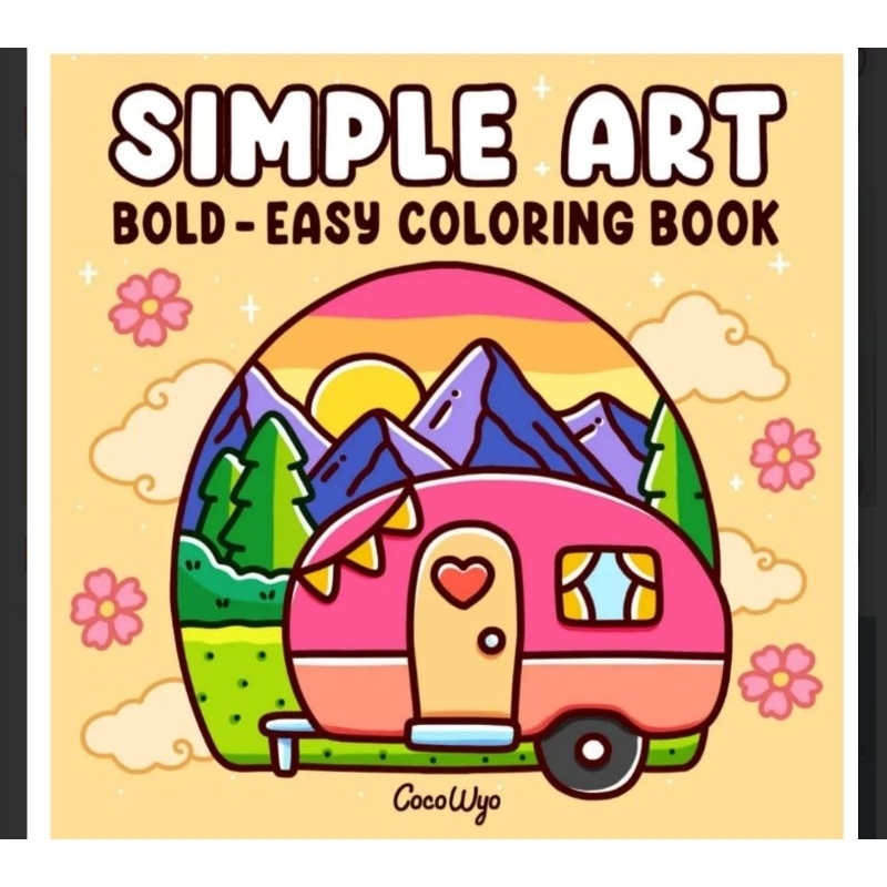 Kit 55 Desenhos de Simple Art Para Colorir (Folhas Soltas) Folha A4