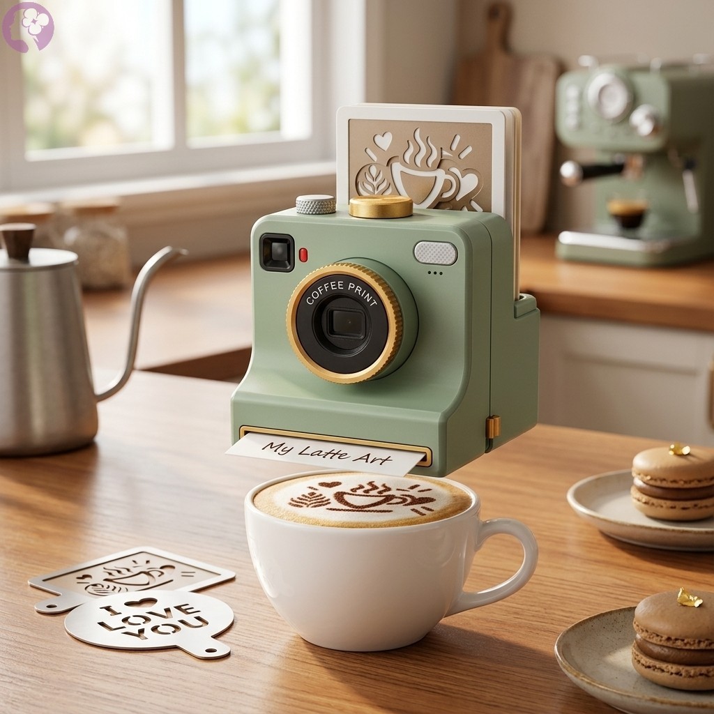 Impressora Manual Portátil De Pó De Café 3D Latte Art Maker Com 5 Cartões De Modelo Substituíveis Para Decoração De Sobr