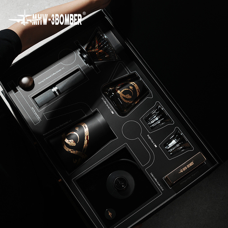 [Ano da Cobra Limitada] MHW-3BOMBER Bomber Hand Brew Coffee Maker Set Caixa de presente para eletrodomésticos de café à