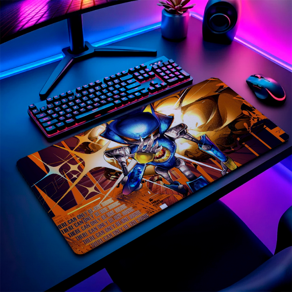 MousePad Speed Gamer Antiderrapante Bordas Costuradas Confortavel Liso Com Estampa Do Metal Sonic Com Diversos Tamanhos
