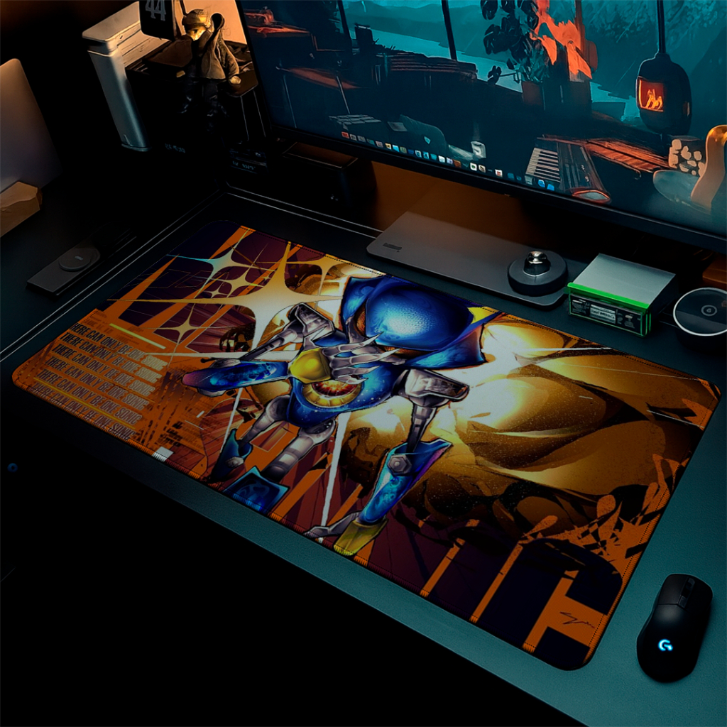 MousePad Speed Gamer Antiderrapante Bordas Costuradas Confortavel Liso Com Estampa Vilão Metal Sonic Com Diversos Tamanh