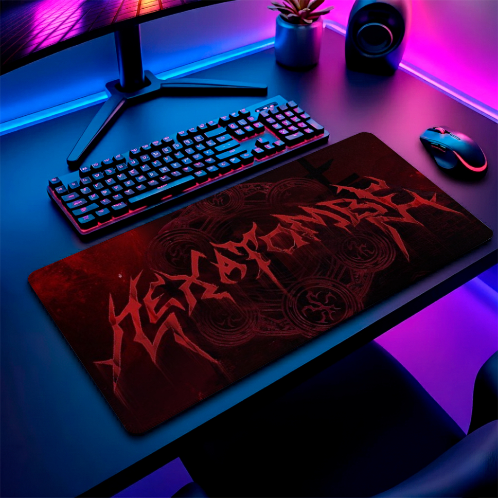 Mousepad Gamer Extra Grande Deskmat Speed Borda Costurada Antiderrapante Estampa Metal Espinhos Teclado Mouse Variados