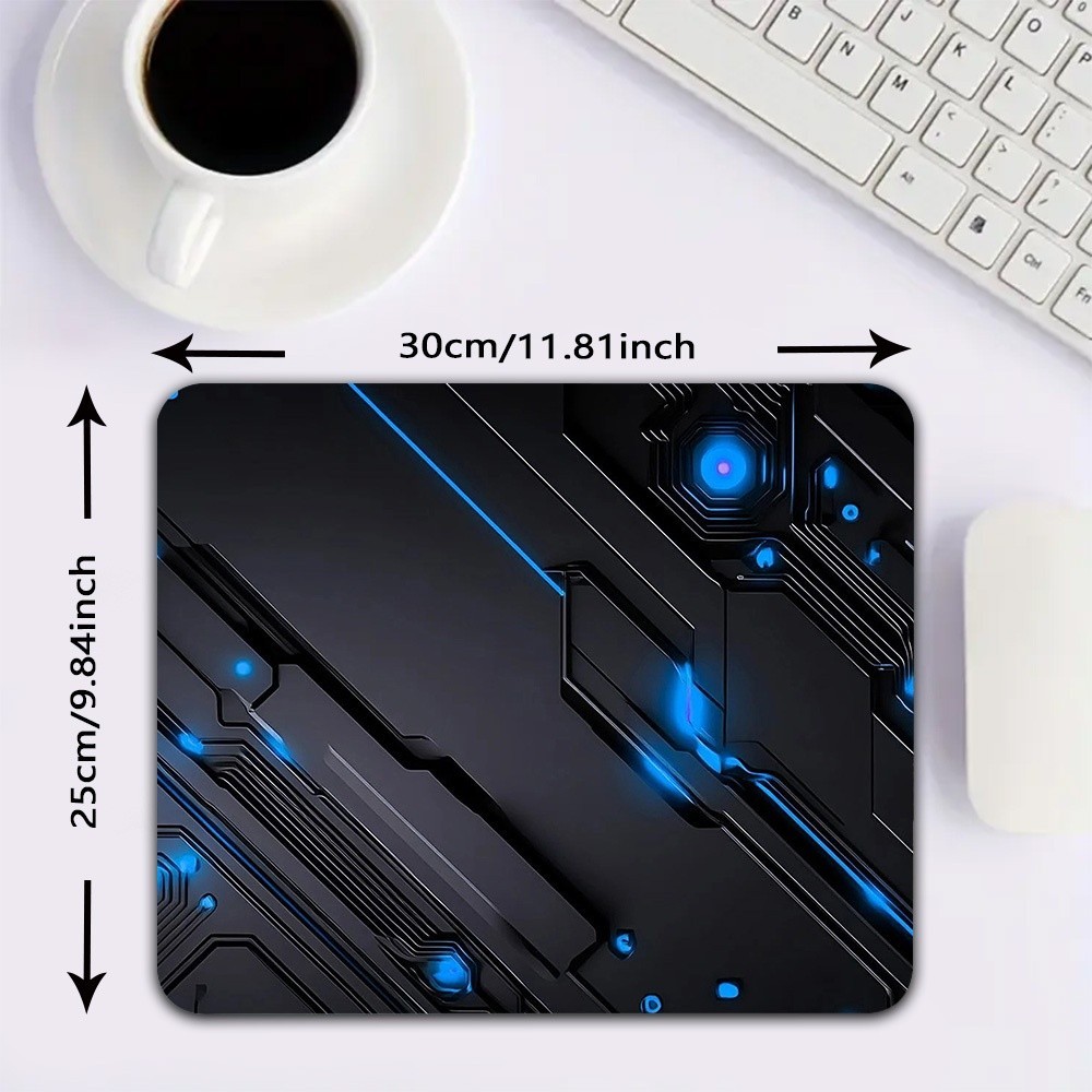 1 Mouse Pad projetado com padrão de linha de Metal Technology Sense adequado para computador desktop, escritório, jogos