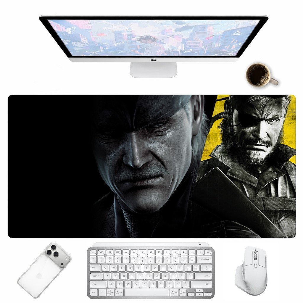 Mouse Pad Big Boss Solid Metal Estampa Realista Gamer Retangular Tapete Teclado