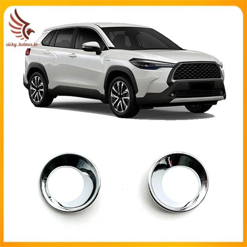 [vicky_holmes.br] Tampa Da Luz Lâmpada De Nevoeiro Dianteira Para Toyota 2020 2021 Corolla Cross Car Styling ABS Chrome
