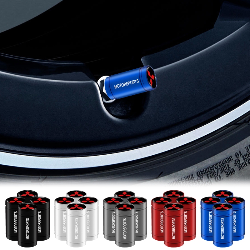 4pcs Sport Styling Car Tire Pneu Tampão Cilíndrico À Prova De Vazamentos De Válvula Para Mitsubishi ASX Lancer EX Pajero Outlander L200 EVO