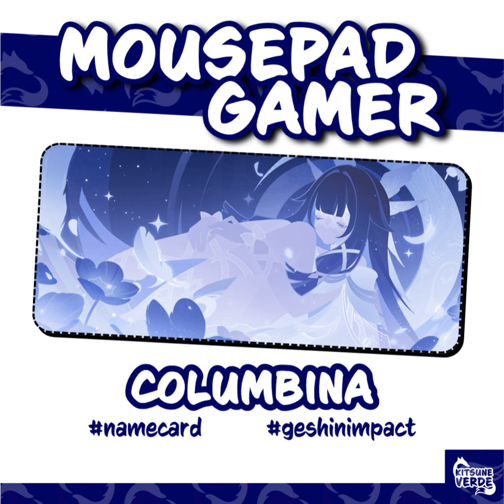 Mouse Pad Gamer - Namecard Hydro - Genshin Impact - 90x40 - 80x40 - 70x30 - 60x40 - 40x45 cm