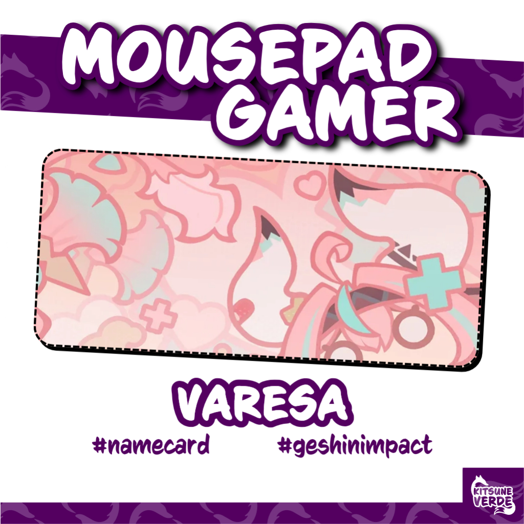 Mouse Pad Gamer - Namecard Personagens Electro - Genshin Impact - 90x40 - 80x40 - 70x30 - 60x40 - 40x45 cm