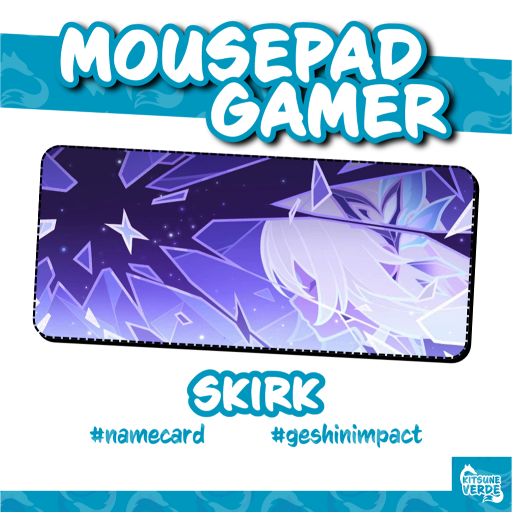 Mouse Pad Gamer - Namecard Personagens Cryo - Genshin Impact - 90x40 - 80x40 - 70x30 - 60x40 - 40x45 cm