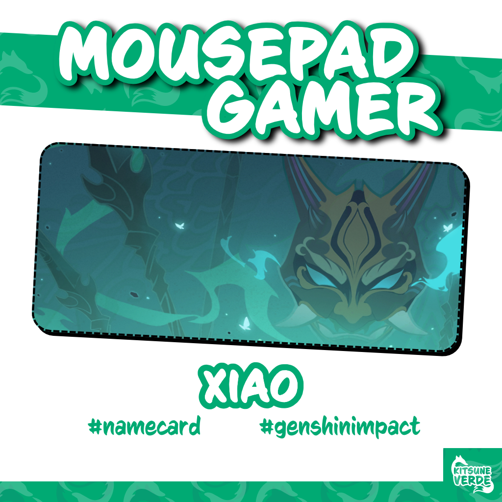 Mouse Pad Gamer - Namecard Anemo - Genshin Impact - 90x40 - 80x40 - 70x30 - 60x40 - 40x45 cm