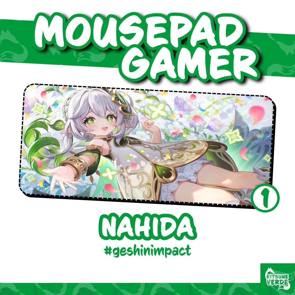 Mouse Pad Gamer - Nahida - Genshin Impact - 90x40 - 80x40 - 70x30 - 60x40 - 40x45 cm