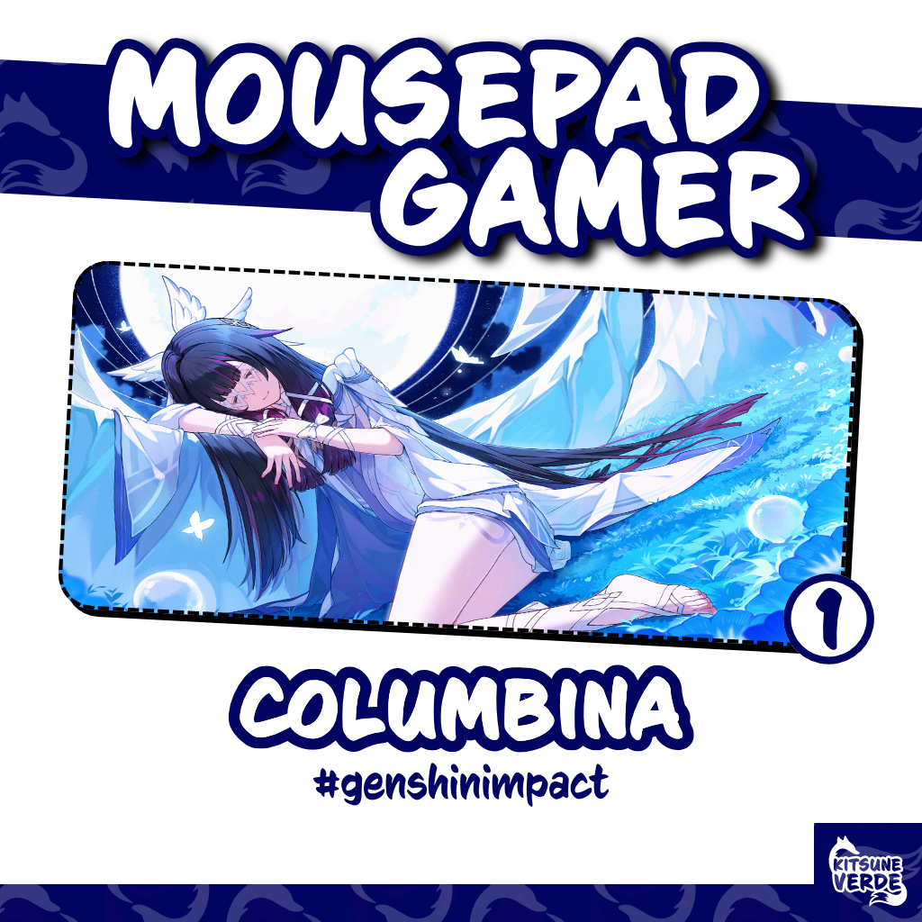 Mouse Pad Gamer - Columbina - Genshin Impact - 90x40 - 80x40 - 70x30 - 60x40 - 40x45 cm