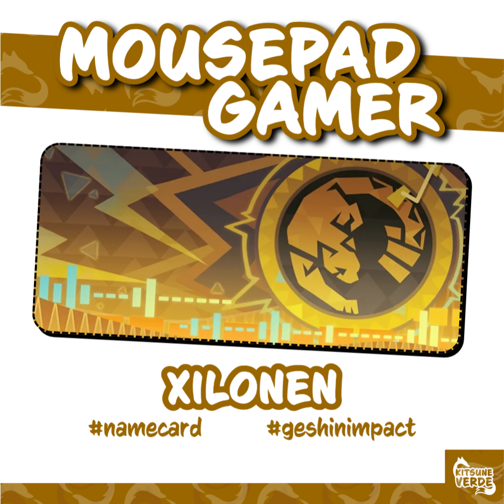 Mouse Pad Gamer - Namecard Geo - Genshin Impact - 90x40 - 80x40 - 70x30 - 60x40 - 40x45 cm