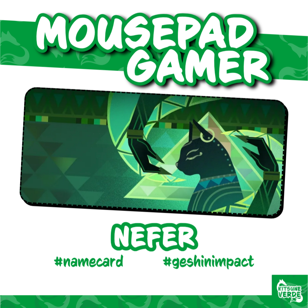 Mouse Pad Gamer - Namecard Dendro - Genshin Impact - 90x40 - 80x40 - 70x30 - 60x40 - 40x45 cm