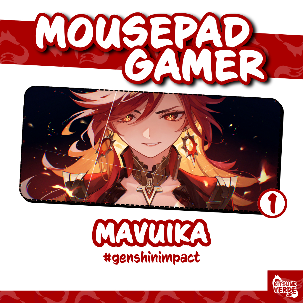 Mouse Pad Gamer - Mavuika - Genshin Impact- 90x40 - 80x40 - 70x30 - 60x40 - 40x45 cm
