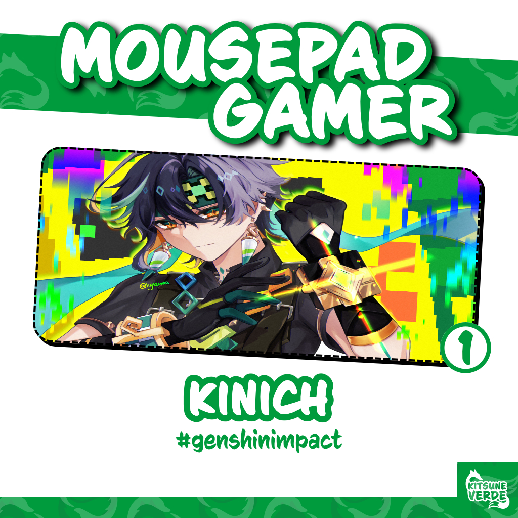 Mouse Pad Gamer - Kinich - Genshin Impact- 90x40 - 80x40 - 70x30 - 60x40 - 40x45 cm