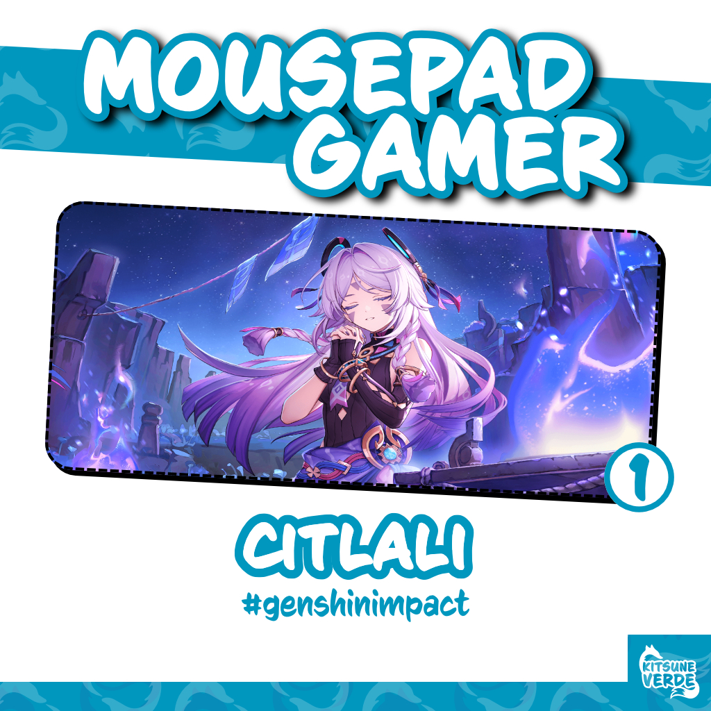 Mouse Pad Gamer - Citlali - Genshin Impact- 90x40 - 80x40 - 70x30 - 60x40 - 40x45 cm