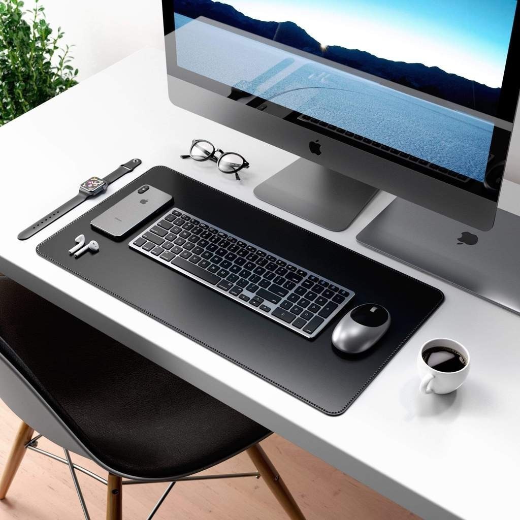 Mousepad Minimalista Deskpad Couro Sintético Off