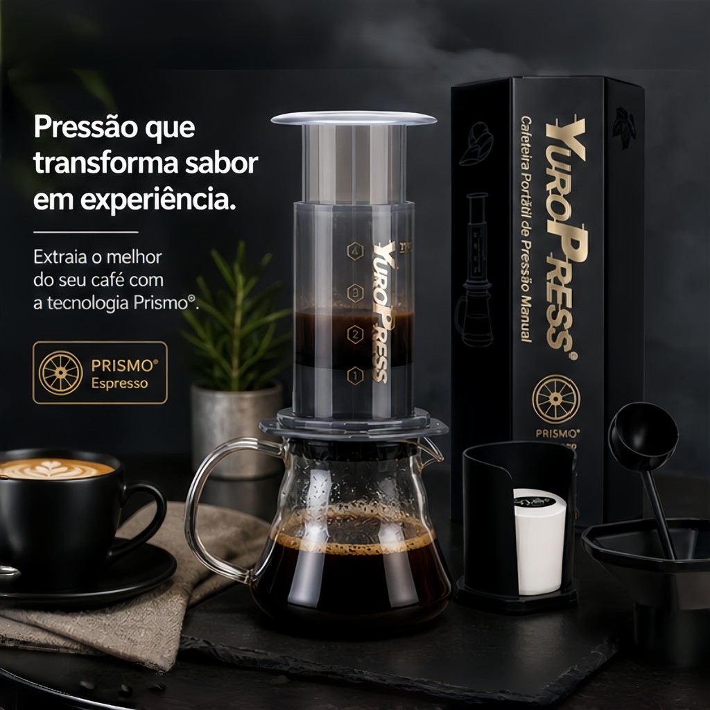 Cafeteira Manual Espresso Portátil Compacta Pressão Rápida Para Viagem Café